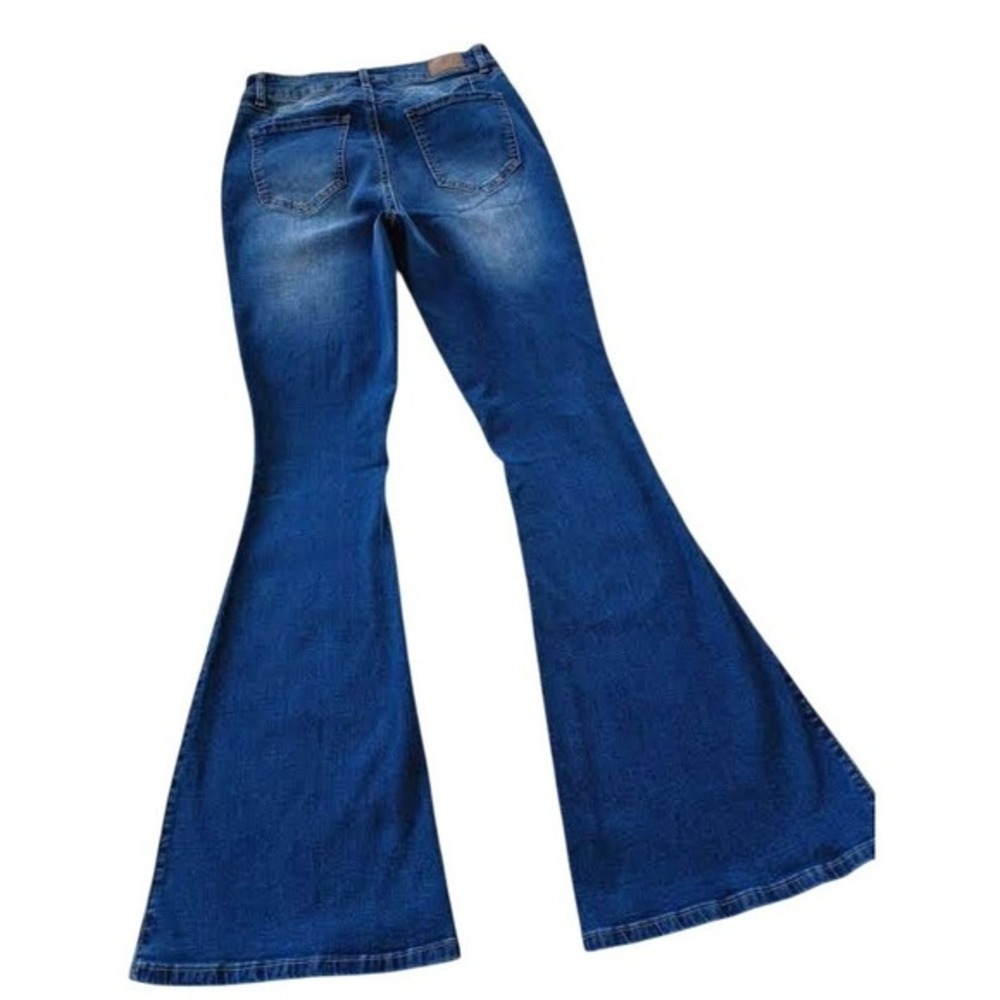Flying Banana High Rise Flare Jeans 28x32 Medium Wash Bell Bottom Cowgirl Boho - Picture 3 of 10